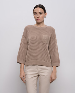 Peserico Коричневий джемпер з ланцюжком моніль A99076F059312B