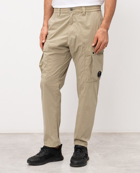 C.P. Company Бежеві штани карго з патчем логотипа MPA255A006439G