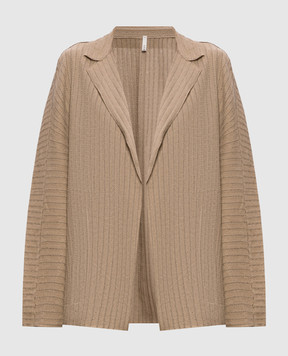 BOBOUTIC Коричневый кардиган из шелка и льна 5027