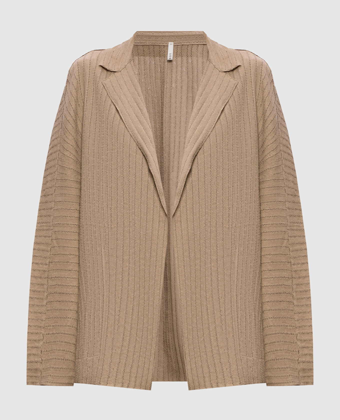 Коричневый кардиган из шелка и льна