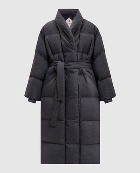 Be Florence Серый удлиненный пуховик BE2639