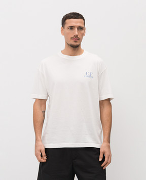 C.P. Company Біла футболка з принтом MTS143A110579W