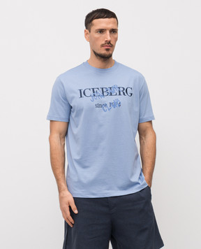 Iceberg Голубая футболка с вышивкой логотипа F0106325