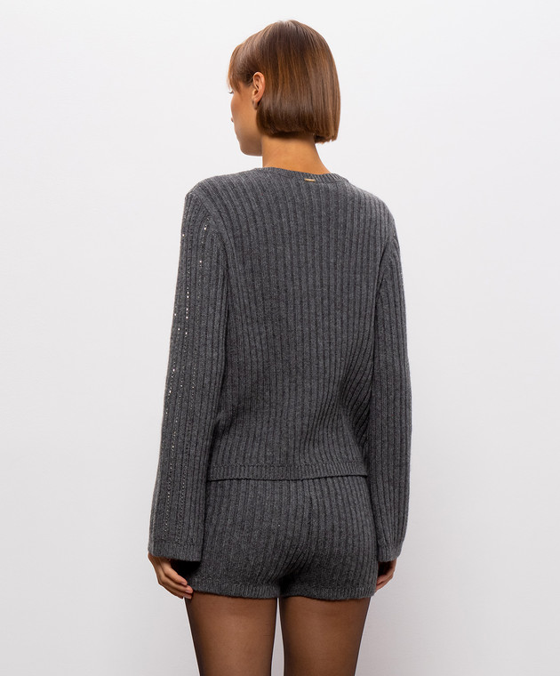 Twinset Серый свитер с кристаллами 262TT3150 изображение 4
