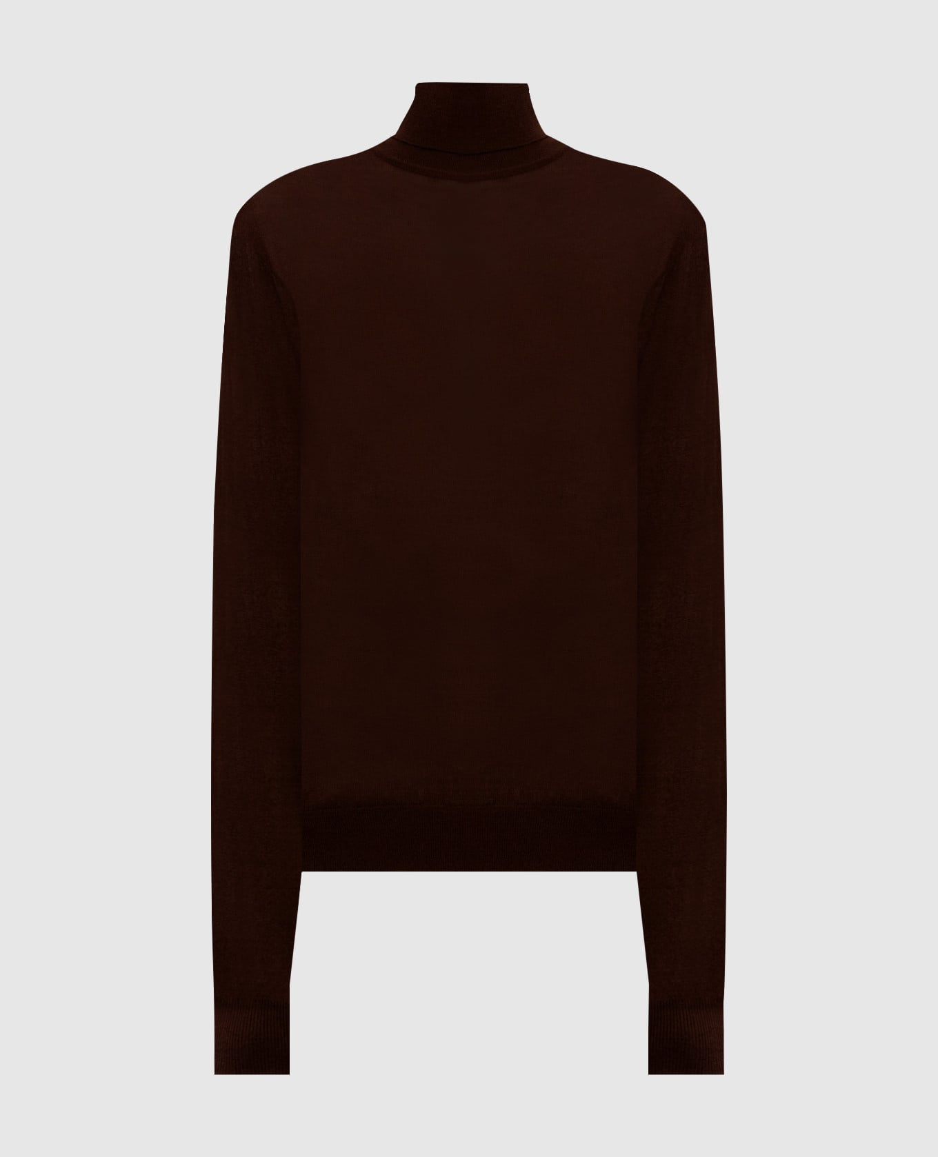 Коричневый гольф из шерсти, кашемира и шелка