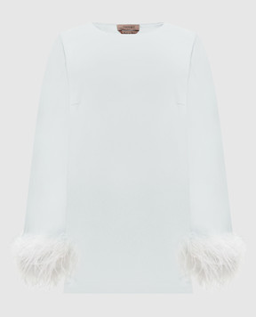 Twinset Зеленая блуза с перьями страуса 261TP2424