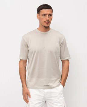 C.P. Company Футболка цвета хаки с принтом логотипа MTS243A110666W