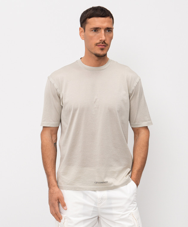 C.P. Company Футболка кольору хакі з принтом логотипа MTS243A110666W зображення 3