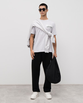 Off-White Сіра меланжева футболка Cupid Tape 44MAA027F5J00B