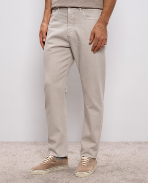 Brunello Cucinelli Сірі джинси з патчем логотипа M237PO1090