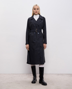 MooRER Синій двобортний плащ CLEOPATRA CLEOPATRAWK