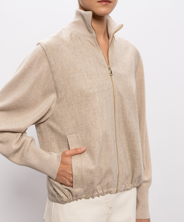 Fabiana Filippi Бежевая куртка с шерстью GCD226F220M436 изображение 5