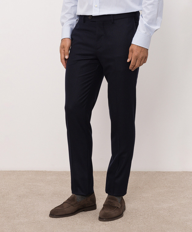 Brunello Cucinelli Синие брюки из шерсти M038PI1770 изображение 3