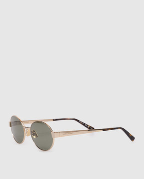 Saint Laurent Золотисті сонцезахисні окуляри з гравіюванням логотипа 779851Y9902