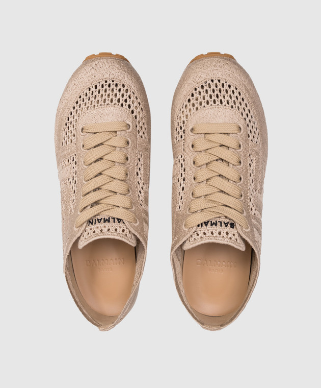 Balmain Бежеві кросівки Racer GN0VI770TCHR зображення 4