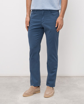 Stefano Ricci Блакитні штани з патчем логотипа M8T61B0070TFANT