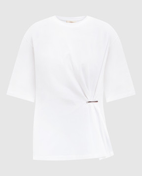 Twinset Біла футболка з драпіруванням 261TE2100