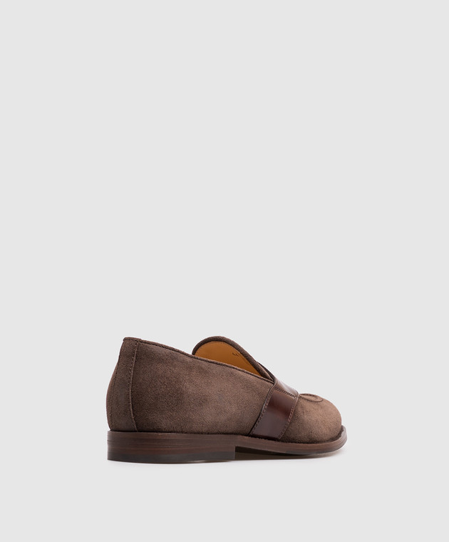 Brunello Cucinelli Коричневые замшевые лоферы MZUDYRU669 изображение 3