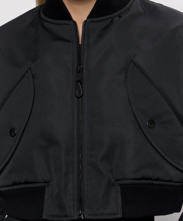 Balenciaga Чорний укорочений бомбер A0029MTTO29 зображення 5