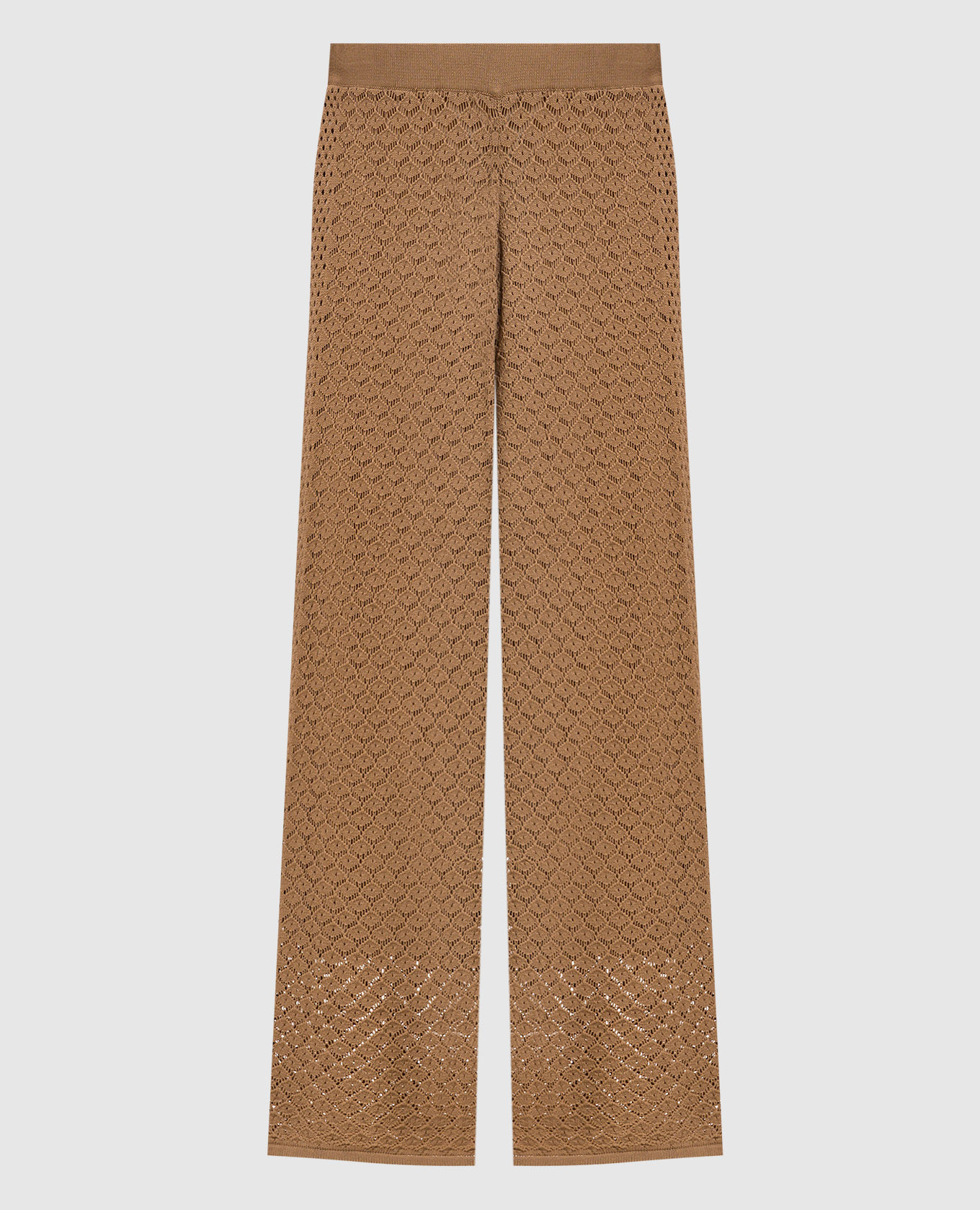 Коричневі ажурні штани