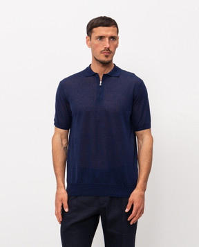 Cashmere&Whiskey Синє поло з льоном MS004