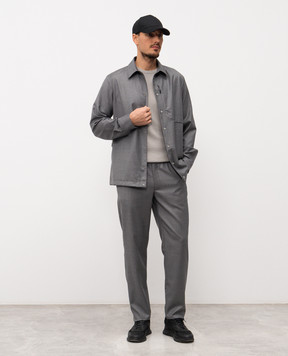 Sease Серая рубашка из шерсти SI039TN700