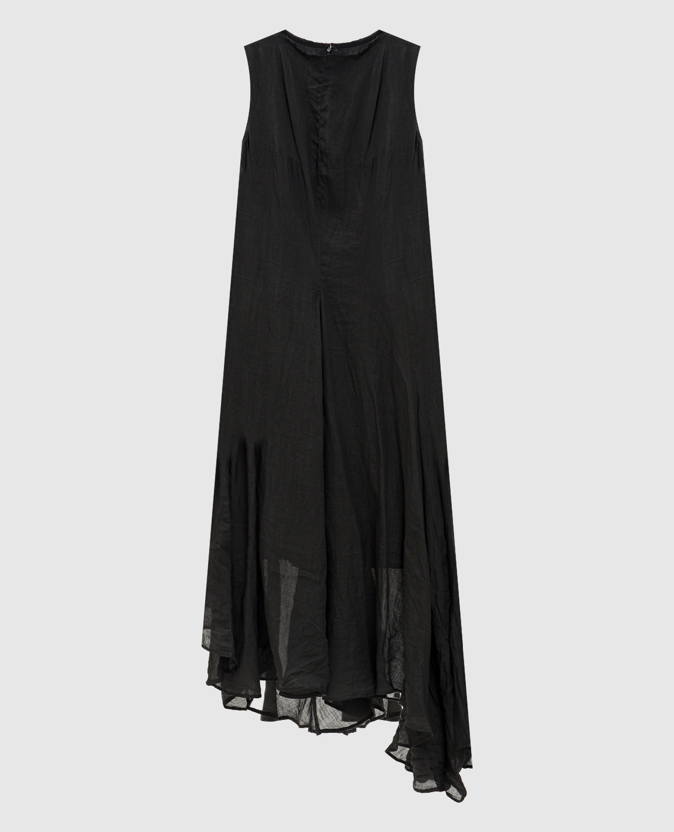 Черное платье из рамы с эффектом жатки