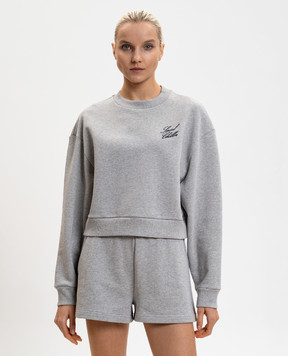 Max & Co Серый свитшот с вышивкой MCLSERIO