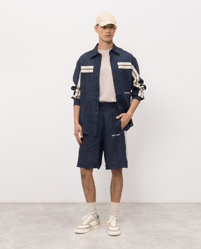 Palm Angels Синие шорты из льна PMCB05CS26FAB001