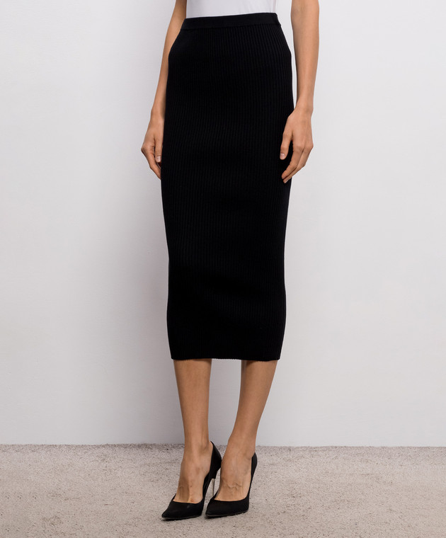 Twinset Черная юбка в рубчик 262AP3103 изображение 3