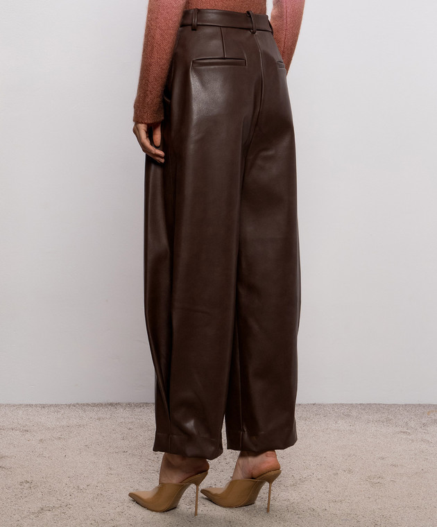 Rowen Rose Коричневые брюки PNTRR286ECOLEATHER изображение 4