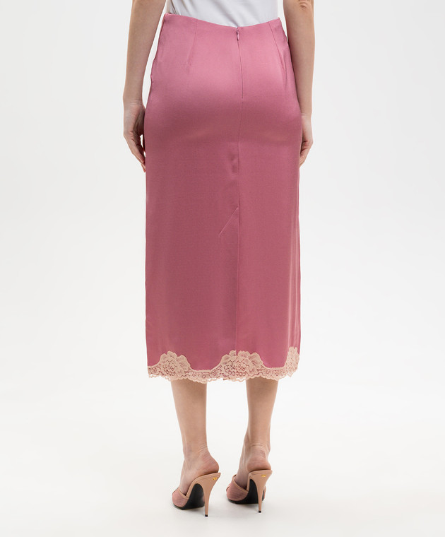 Valentino Рожева спідниця з мереживом 8B0RAF309VQ зображення 4