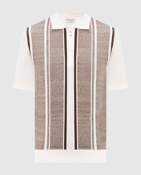 Bilancioni Біле поло з льоном в смужку BE26M12PZF9