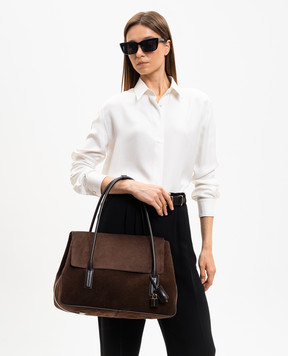 Tom Ford Коричневая замшевая сумка ECLIPSE L1922LCL068P