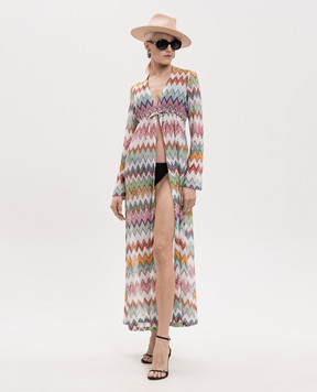 Missoni Белая накидка в брендовый узор MS26SQ0SBR014K
