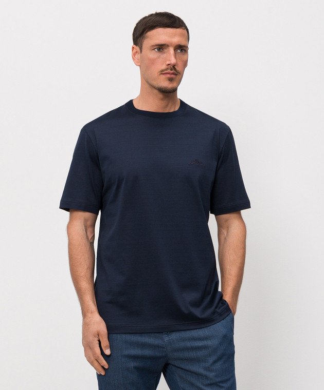 Castangia dal 1850 Синя футболка з вишивкою DMTSDM51S26 зображення 2