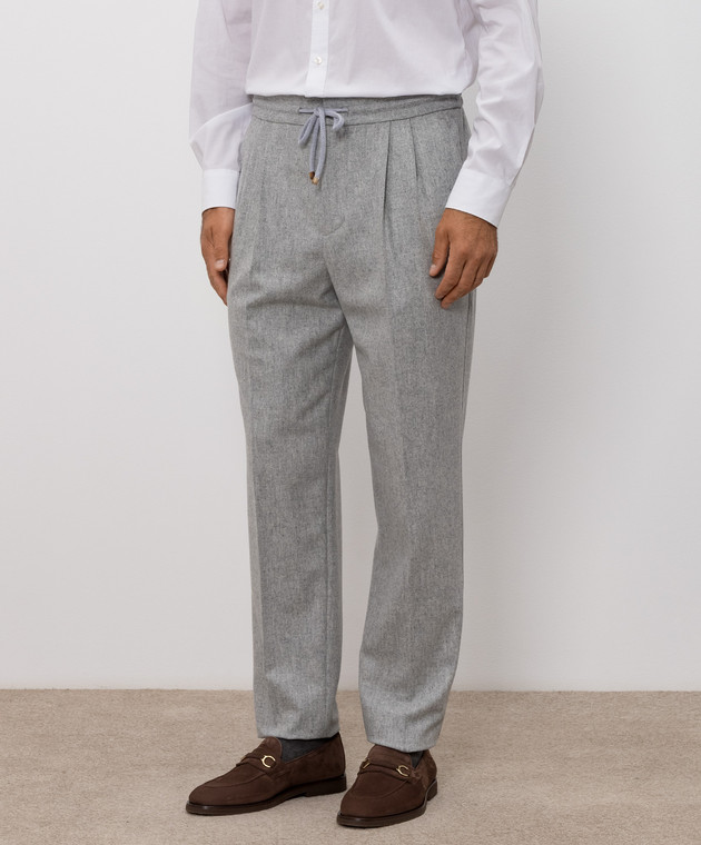 Brunello Cucinelli Штани сірі з вовни M038PE1710 зображення 3