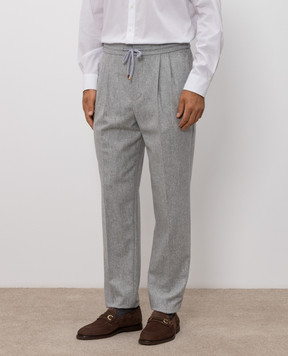 Brunello Cucinelli Штани сірі з вовни M038PE1710