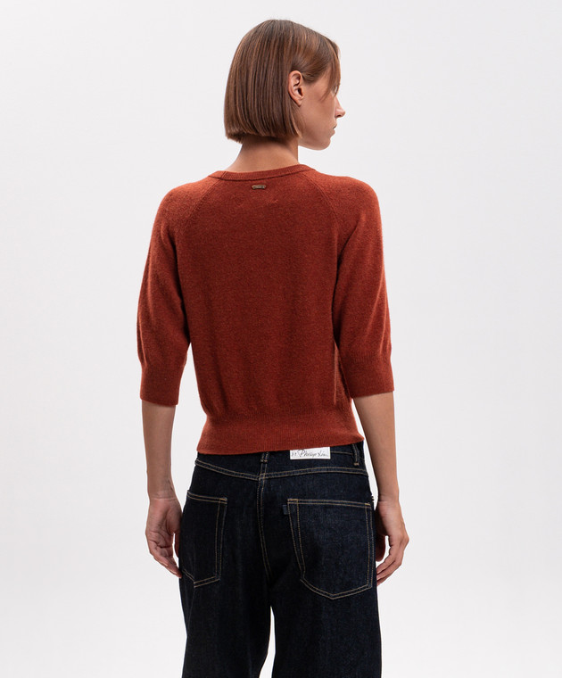3.1 Phillip Lim Терракотовый джемпер с шерстью с короткими рукавами P26270588CWB изображение 4