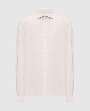 Peserico Бежева сорочка в смужку R56042L1RD00596