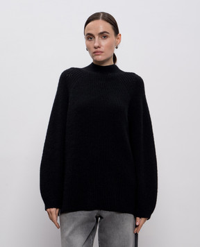 Twinset Черный свитер с шерстью альпаки с логотипом 252TT3064