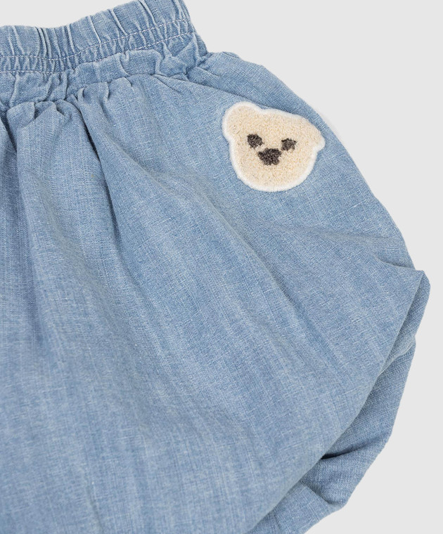 Palm Angels Дитячі сині шорти з нашивкою PGX8001S26DEN001 зображення 3