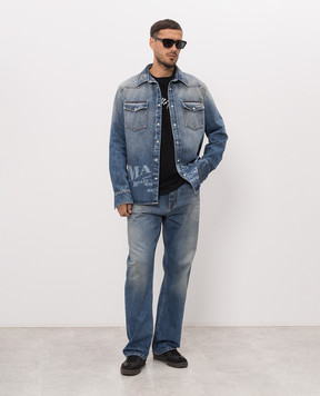 Maison Margiela MM6 Черная футболка с контрастным логотипом SH0GC0077M20258