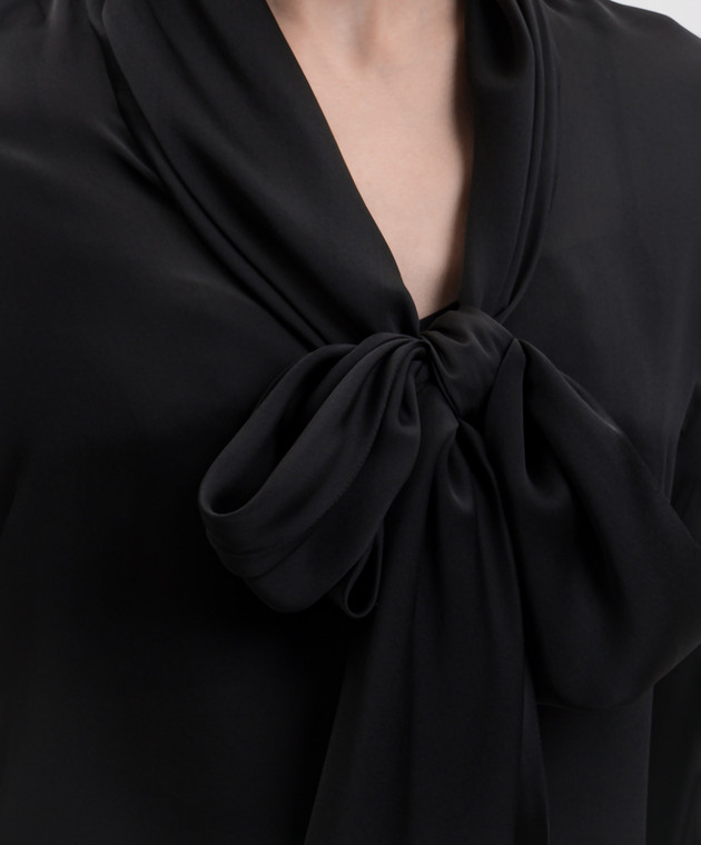 Balmain Чорна блуза із шовку HF1HS490SB04 зображення 5