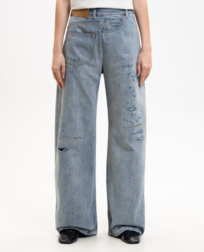 Maison Margiela MM6 Синие джинсы с прорехами S52LA0243M30055