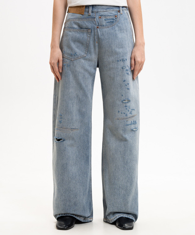 Maison Margiela MM6 Синие джинсы с прорехами S52LA0243M30055 изображение 3