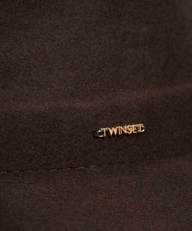 Twinset Коричневий капелюх з вовни 262TA4450 зображення 4