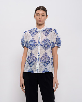 Twinset Белая блуза в цветочный принт 261TP213C