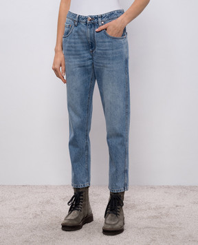 Brunello Cucinelli Синие джинсы с логотип патч MA095P5847