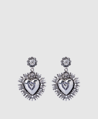 Серебристые серьги Heart